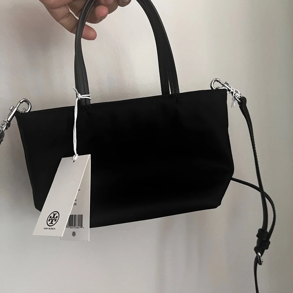 Tory Burch Black Super Mini Tote Women's Nylon Bag